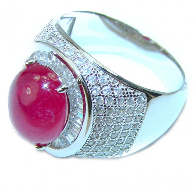 Exceptional Quality Authentic 22.5 carat Ruby .925 Sterling Silver Ring size 8