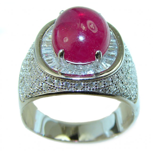 Exceptional Quality Authentic 22.5 carat Ruby .925 Sterling Silver Ring size 8