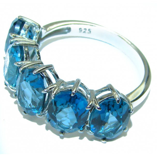 Magic Perfection London Blue Topaz .925 Sterling Silver Ring size 7 1/4