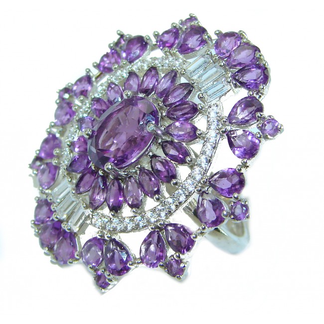Spectacular Amethyst .925 Sterling Silver Handcrafted Ring size 6