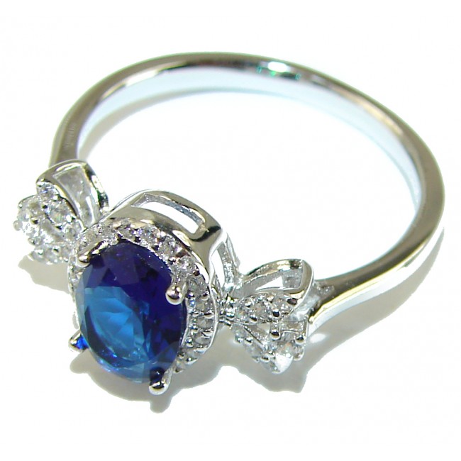 Endless Love Sapphire .925 Sterling Silver handmade Ring s. 8 1/4