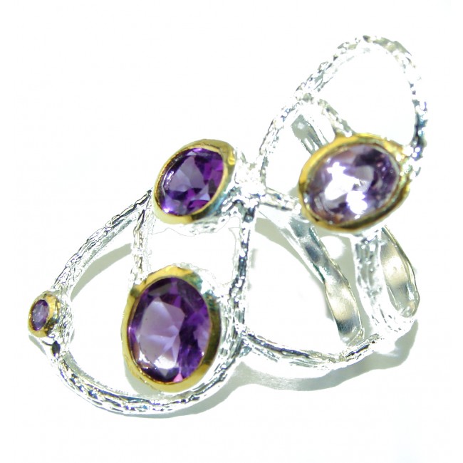 Spectacular Amethyst .925 Sterling Silver Handcrafted Ring size 5 1/2