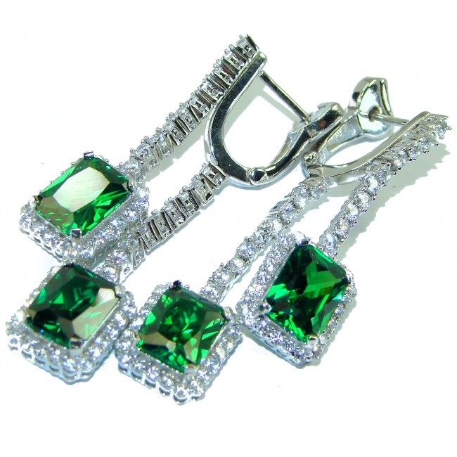 Unique design Authentic Chrome Diopside .925 Sterling Silver handcrafted earrings