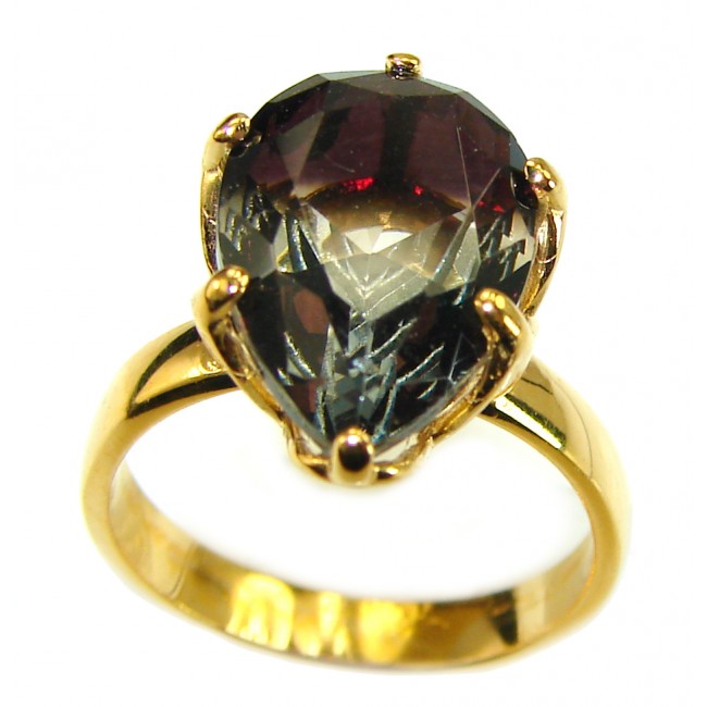 Champagne Topaz 18K Gold over .925 Sterling Silver Perfectly handcrafted Ring s. 5 3/4
