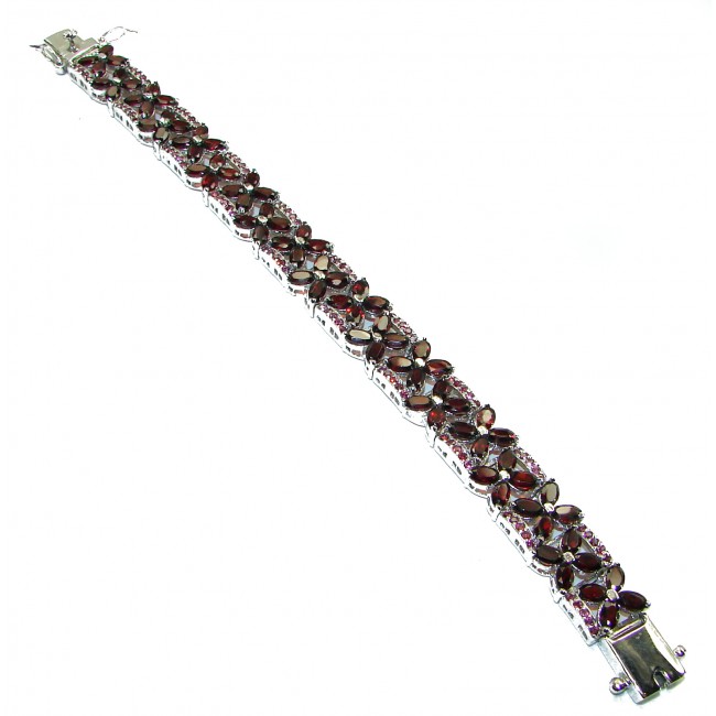Diva's Desire authentic Garnet .925 Sterling Silver handmade Huge Bracelet