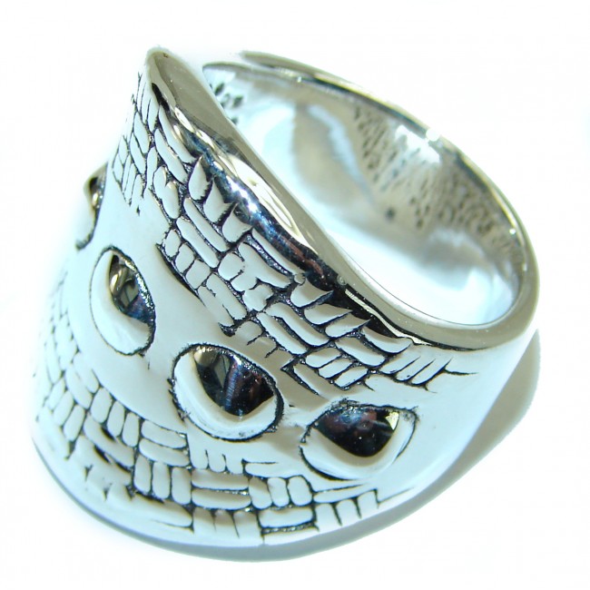 Large Bali made .925 Sterling Silver handcrafted Ring s. 8