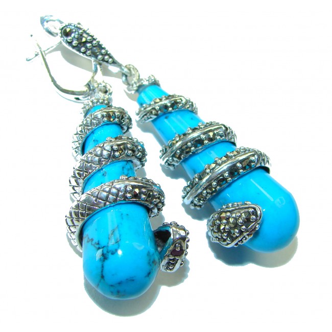 Boa Snakes Turquoise .925 Sterling Silver handcrafted Earrings