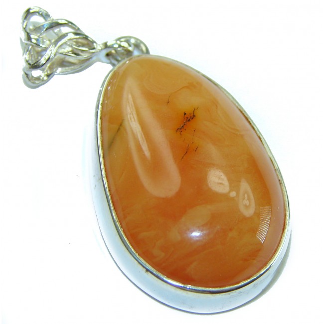 Prehistoric authentic Baltic Amber Amethyst .925 Sterling Silver handcrafted pendant