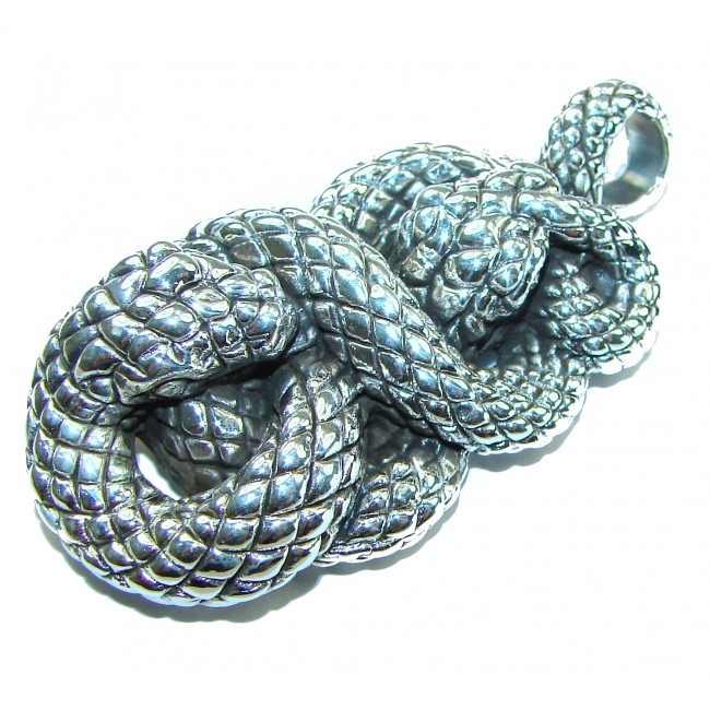 Boa Snake Marcasite .925 Sterling Silver Bali made Pendant