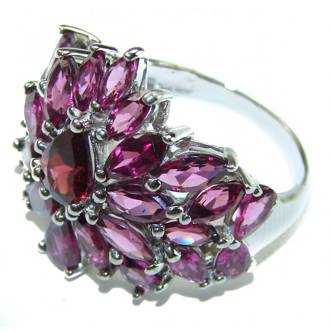 Red Beauty authentic Garnet .925 Sterling Silver handcrafted Ring size 8 1/2