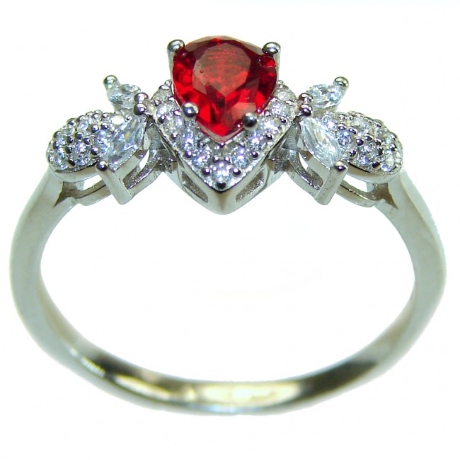 Timeless Treasure Red Topaz .925 Sterling Silver ring s. 8 3/4