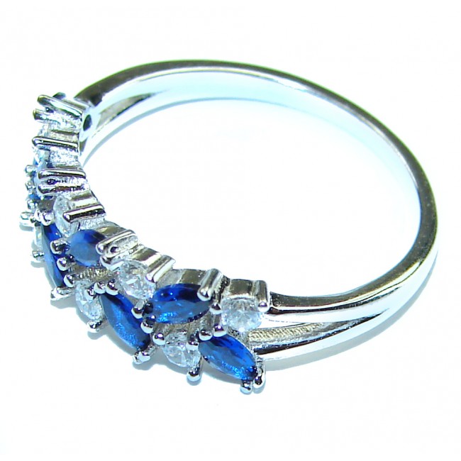 Endless Love Sapphire .925 Sterling Silver handmade Ring s. 7