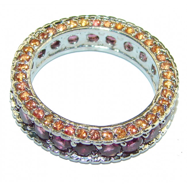 My Love Red Topaz .925 Sterling Silver Eternity Ring size 6 3/4