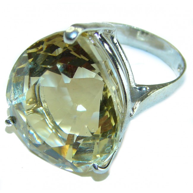Authentic Citrine .925 Sterling Silver handmade Cocktail Ring s. 8 1/4