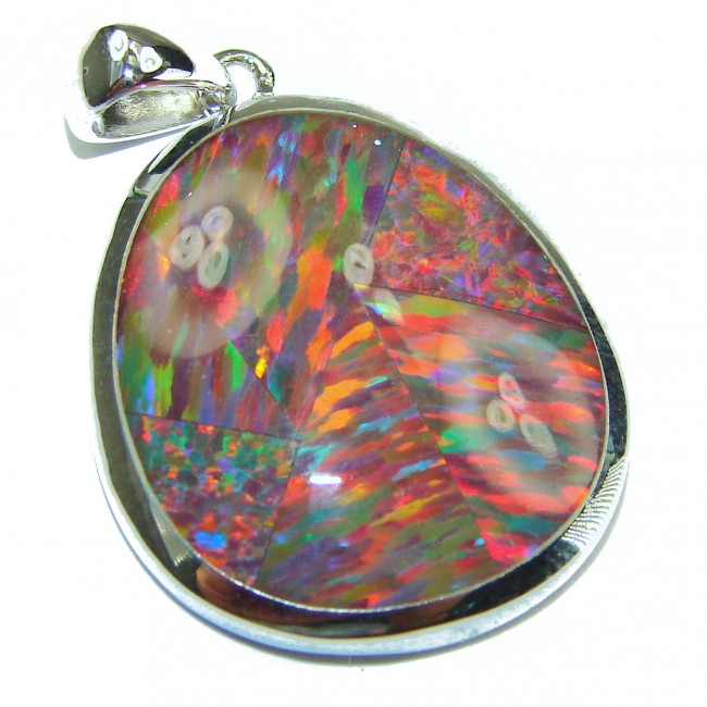 Doublet Opal .925 Sterling Silver handcrafted pendant