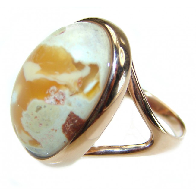 Bonfire Night best quality Mexican Opal .925 Sterling Silver handmade ring 6 1/4