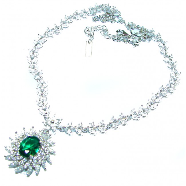 Timless Treasure Emerald .925 Sterling Silver handcrafted necklace