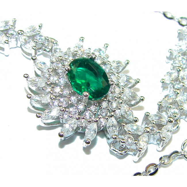 Endless Love Emerald .925 Sterling Silver handcrafted Bracelet