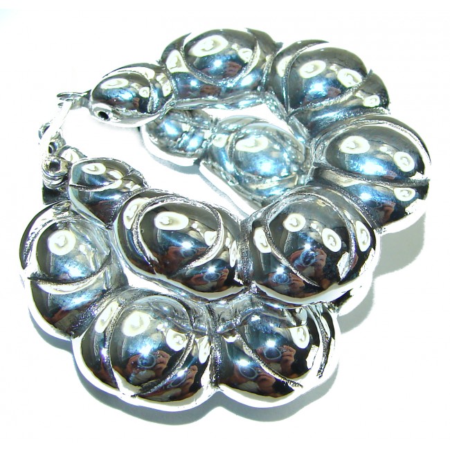 Highly Polished Fancy .925 Sterling Silver Italy made Earrings