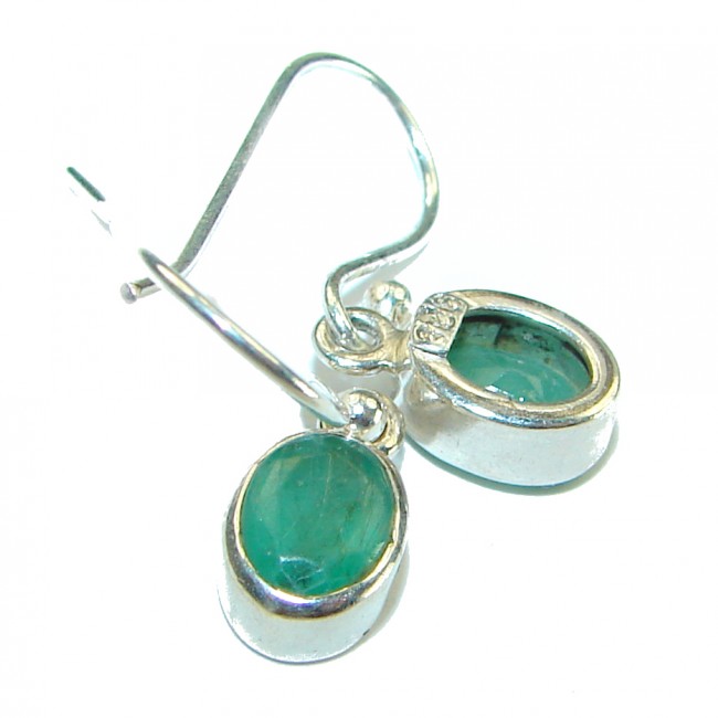 Incredible genuine Emerald .925 Sterling Silver handcrafted Earrings
