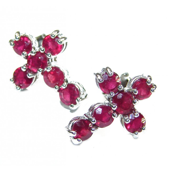 Holy Cross Design authentic Ruby .925 Sterling Silver handcrafted earrings