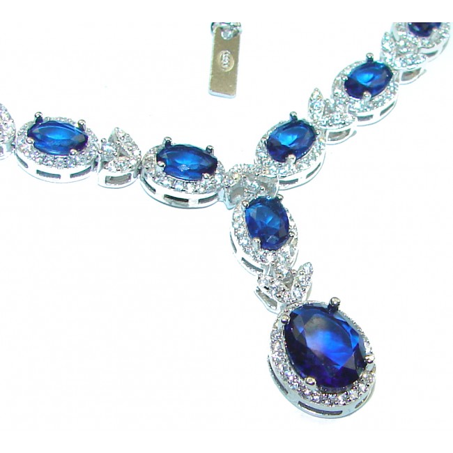 Endless Love Sapphire .925 Sterling Silver handcrafted necklace