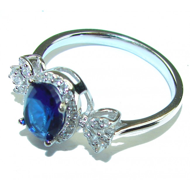 Endless Love Sapphire .925 Sterling Silver handmade Ring s. 8 1/2