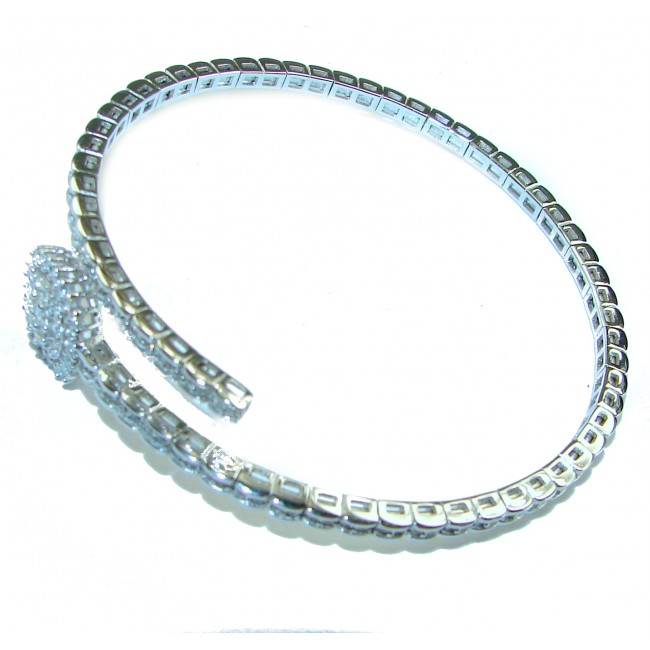 Genuine White Topaz handcrafted .925 Sterling Silver Bracelet