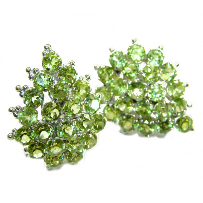 Incredible Beauty authentic Peridot .925 Sterling Silver handcrafted earrings