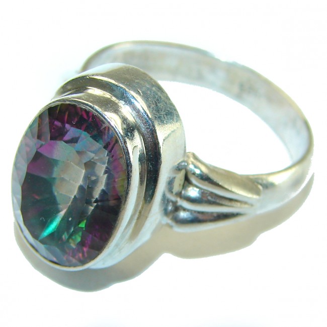 Mystic Topaz .925 Sterling Silver handcrafted ring size 10