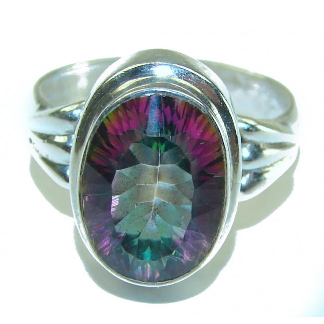 Mystic Topaz .925 Sterling Silver handcrafted ring size 10