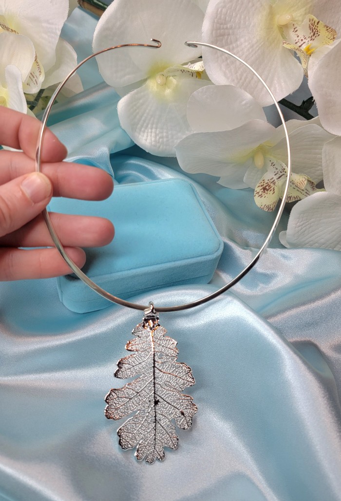 Real Leaf dipped in real .925 Sterling Silver handmade handcrafted Necklace - photo 1