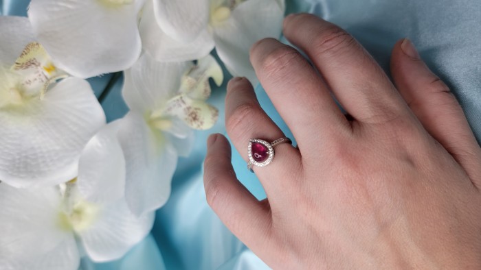 Gabriella 1.8 carat Ruby .925 Sterling Silver handcrafted Cocktail Ring s. 8 - photo 1