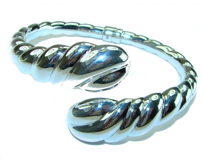 Fancy .925 Sterling Silver handcrafted Statement Italy made Bracelet / Cuff - photo 3