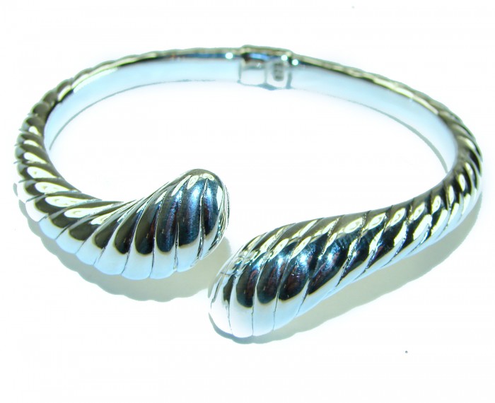 Fancy .925 Sterling Silver handcrafted Statement Italy made Bracelet / Cuff - photo 2
