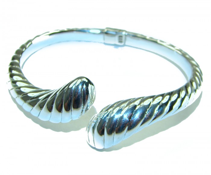 Fancy .925 Sterling Silver handcrafted Statement Italy made Bracelet / Cuff - photo 3