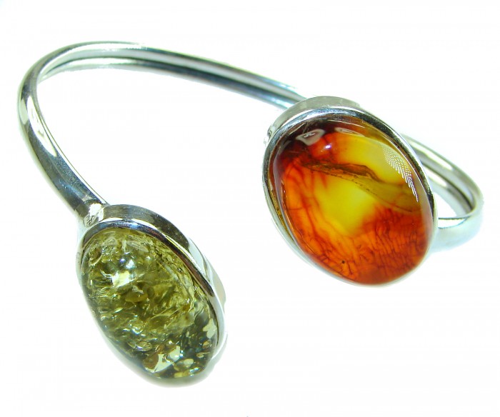 Vintage Design Genuine 20.5 carat Baltic Amber .925 Sterling Silver handmade Bracelet - photo 3