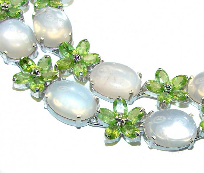Outstanding 125.5 carat Brazilian Rose Quartz .925 Sterling Silver handcrafted Statement necklace - photo 2