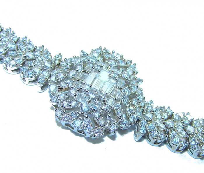 Glorious 29.8 carat Natural White Topaz .925 Sterling Silver bracelet - photo 2