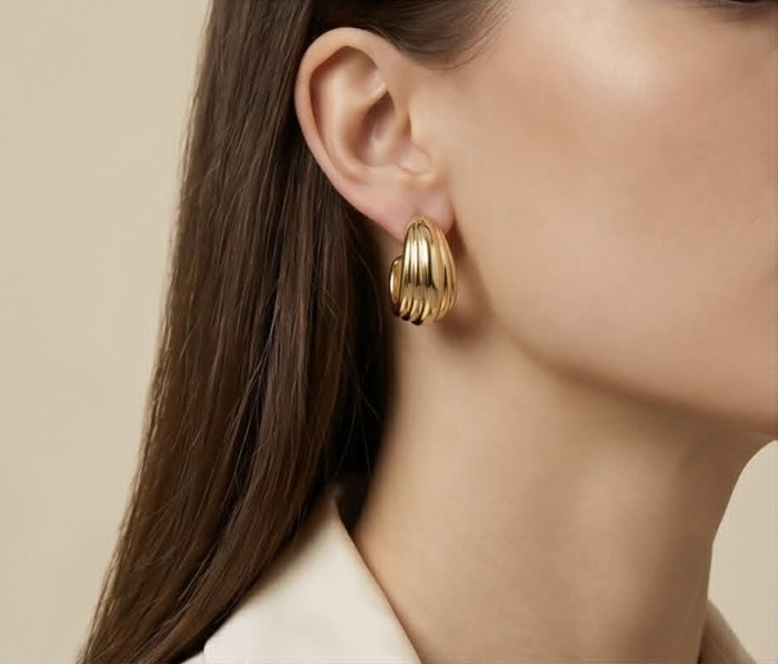 Allure Golden tone handcrafted Stylish earrings - photo 1