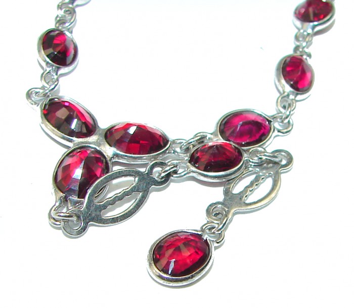 Authentic Ruby .925 Sterling Silver handmade Necklace - photo 2
