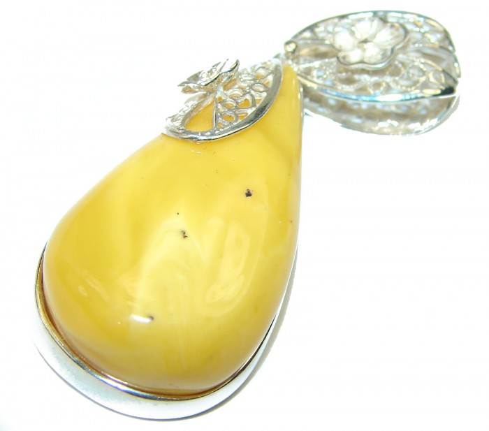 Butterscotch Baltic Amber .925 Sterling Silver handmade Pendant - photo 1