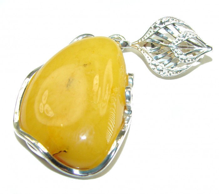 Butterscotch Baltic Amber .925 Sterling Silver handmade Pendant - photo 2