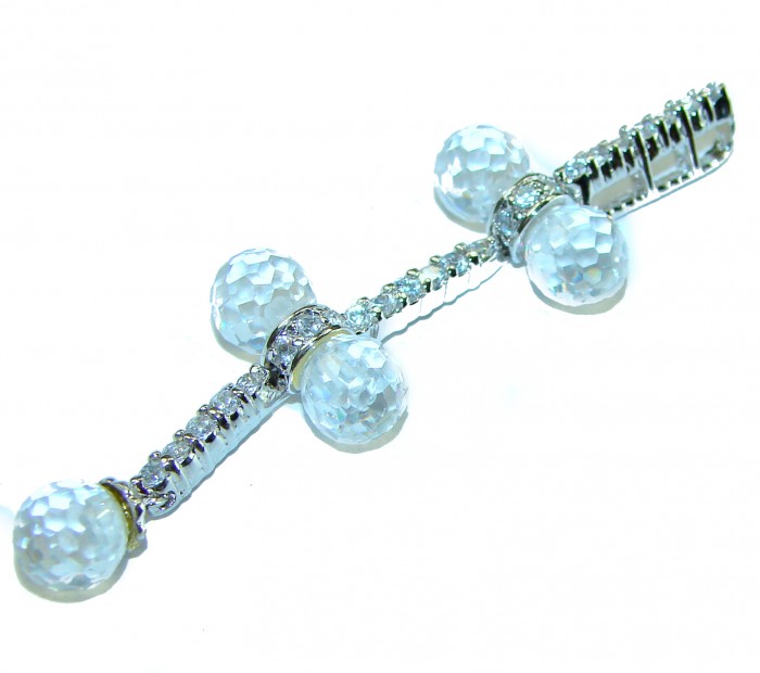 Vintage style- genuine 10.5 carat White Topaz .925 Sterling Silver handmade Pendant - photo 3