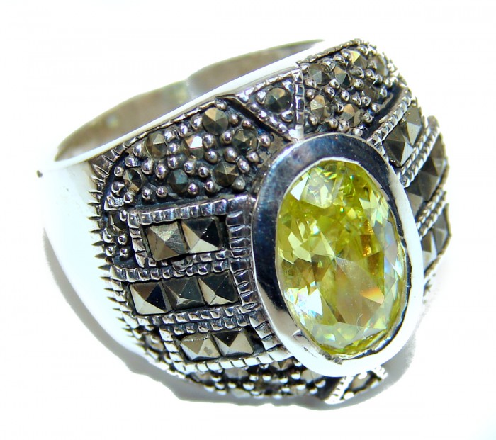 Ultra Fancy Cubic Zirconia .925 Sterling Silver Cocktail ring s. 6 - photo 1