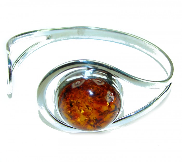 Modern Concept Genuine Butterscotch Polish Amber .925 Sterling Silver handmade Bracelet - photo 2