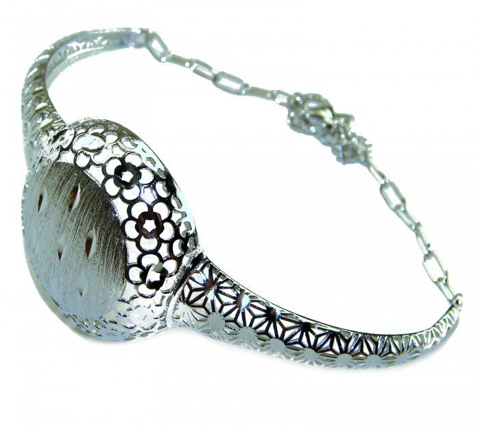 Casablanca Italy made .925 Sterling Silver handcrafted Bracelet - Side view of Casablanca Italy .925 Sterling Silver handcrafted bracelet
