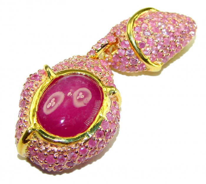 infinity authentic Ruby 18K Gold over .925 Sterling Silver handmade Pendant - photo 2