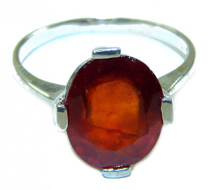 unique 6.8 carat Ruby .925 Sterling Silver handcrafted Ring size 8 1/4 - photo 2