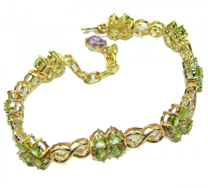 Alessia authentic Peridot 14K Gold over .925 Sterling Silver handmade Bracelet - photo 2